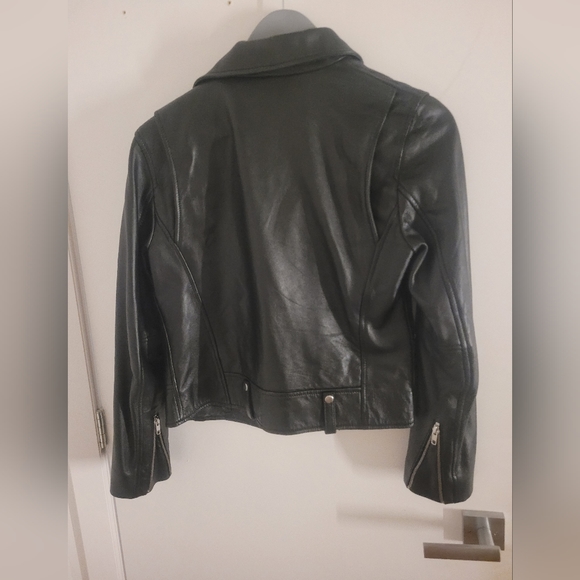 Black genuine leather jacket - Picture 2 of 3